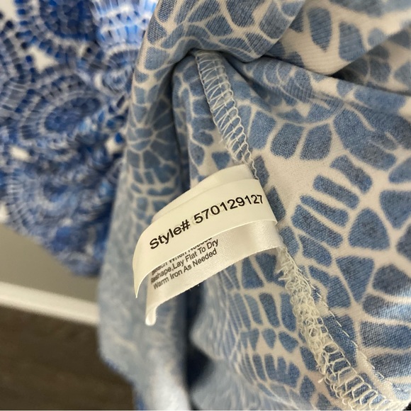 Boston Proper Blue Mosaic Medallion Maxi Dress Size 4 Stretch - Picture 10 of 11